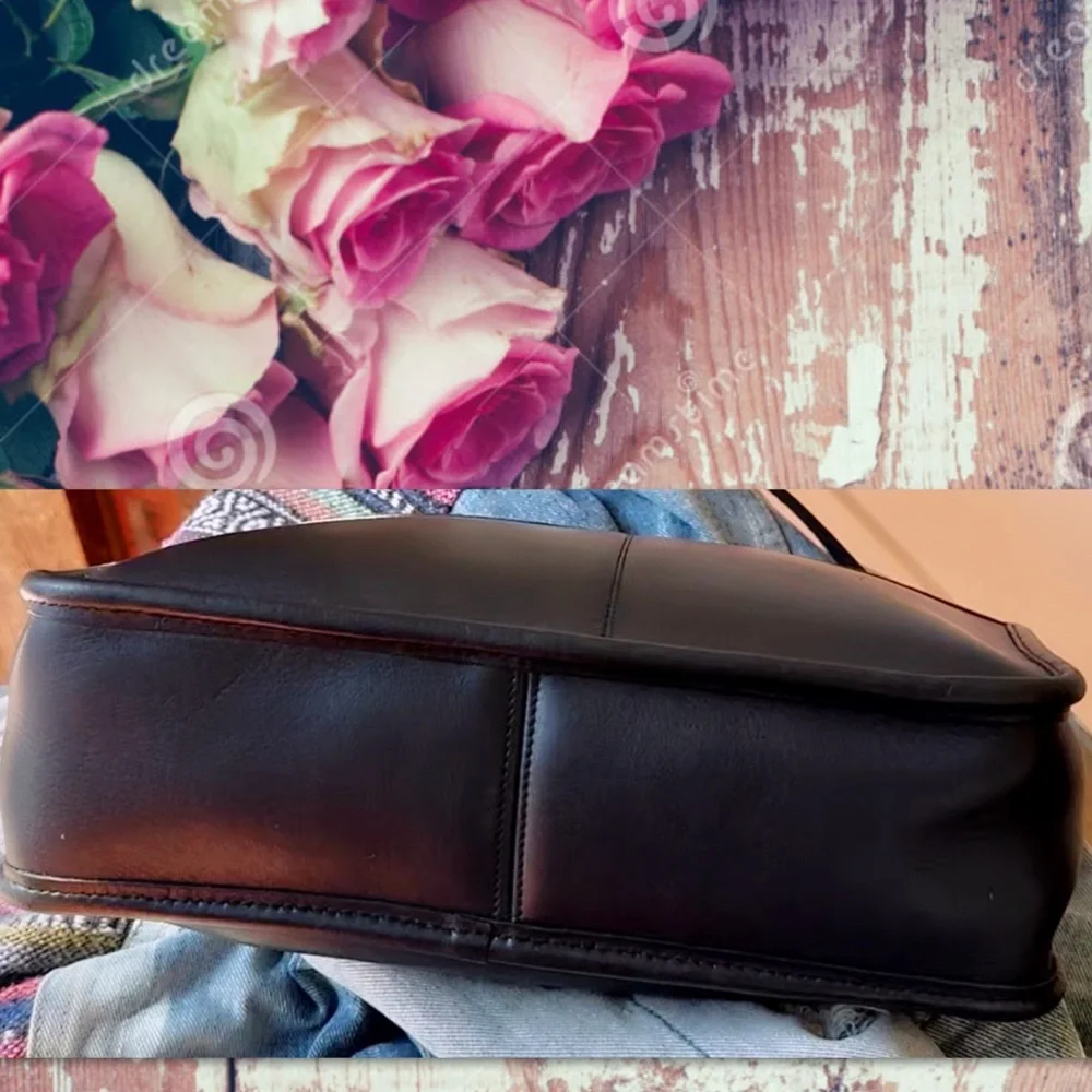 VINTAGE COACH NEW YORK CITY BLACK LEATHER CROSSBODY COMPANION BAG 9300 - Picture 10 of 17
